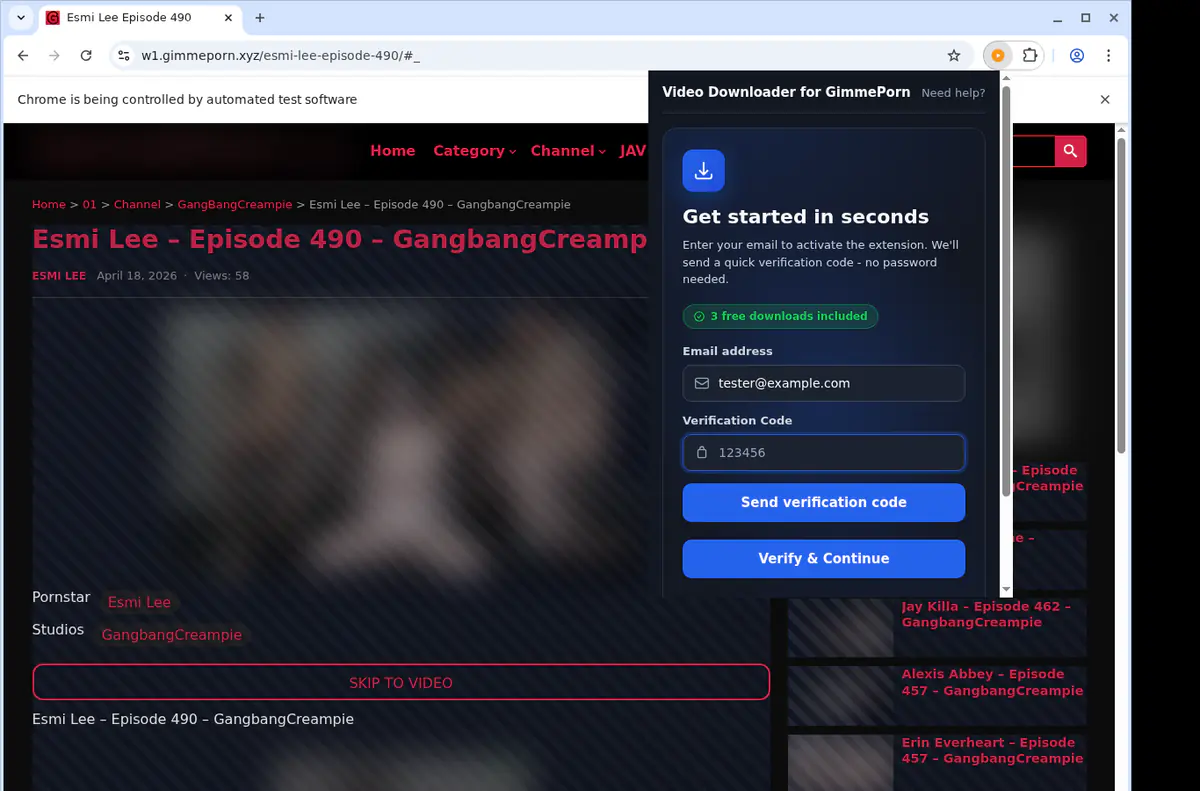 Gimmeporn Video Downloader browser extension screenshot 4